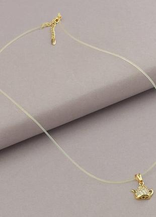 Подвеска   из ювелирного сплава xuping не темнеет  фианит 42 см.  позолота 18к