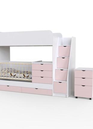 Кровать-чердак трансофрмер binky дс702 для 2-х детей: новорожденного и ребенка от 3 лет  бесплатно доставка5 фото