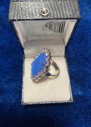 Перстень кольцо с крупным стеклянным кабашеном  винтаж