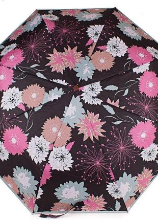 Зонтик женский полуавтомат складной airton черный с абстракцией1 фото