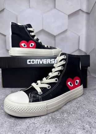 Женские кеды конверсы play converse all star с сердечком 36-40 рр.3 фото