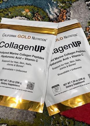 Collagenup California gold nutrition, collagenup, коллаген пептиды морского коллагена, гиалуроновая кислота и витамин c
