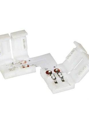 Конектор для світлодіодних стрічок oem sc-19-ss-8-2 8mm 2 затискача + плата кут