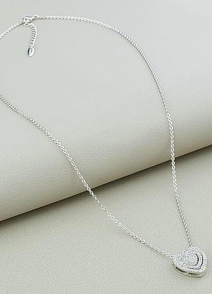 Подвеска   из ювелирного сплава xuping не темнеет  фианит 43 см.  родий