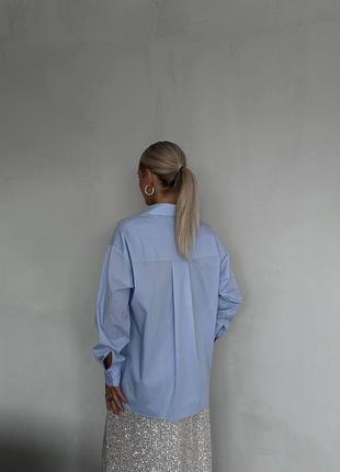 Женская весенняя коттоновая рубашка oversize размер универсальный 42-462 фото