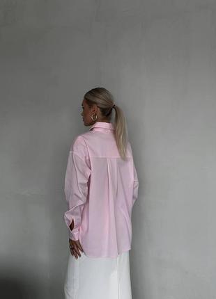 Женская весенняя коттоновая рубашка oversize размер универсальный 42-464 фото