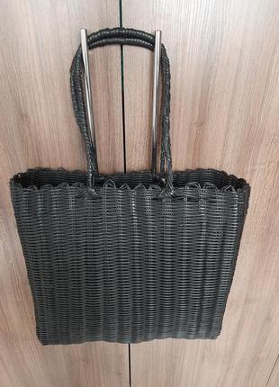 Велика плетена сумка річна пляжна сумка плетена сумка з довгими ручками3 фото