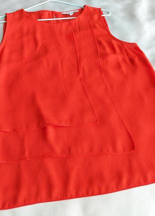 Яркая красная блуза, блузка без рукавов, топ debenhams, р. 14, 42 евр.2 фото
