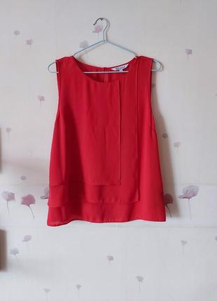 Яркая красная блуза, блузка без рукавов, топ debenhams, р. 14, 42 евр.6 фото