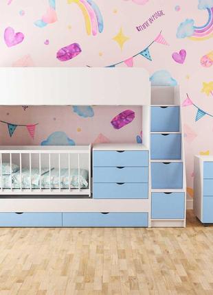 Кровать-чердак трансофрмер binky дс702 для 2-х детей: новорожденного и ребенка от 3 лет  бесплатно доставка10 фото
