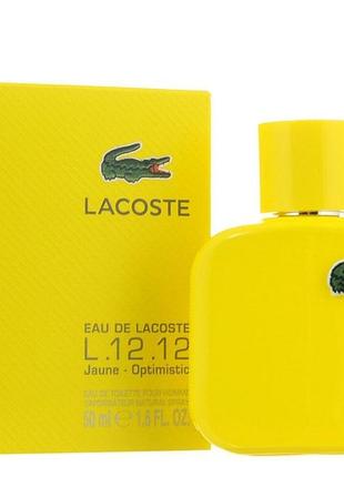 Мужская туалетная вода lacoste l. 12.12 yellow (jaune) 100 мл