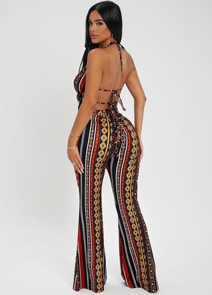 Shein curve чорні легінси лосіни хіппі етно бохо кльош диско 70ті різнокольорові яскраві6 фото
