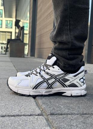 Стильные мужские кроссовки asics gel-kahana 8 white black белые