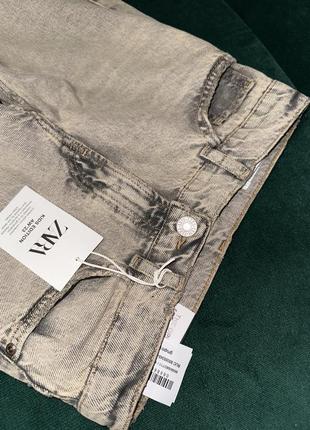 Zara очень стильные джинсы на поясе регулируется резинкой на пуговице5 фото