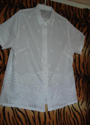 Супер блуза білосніжна"variations"р. 20,100%коттон,індія.