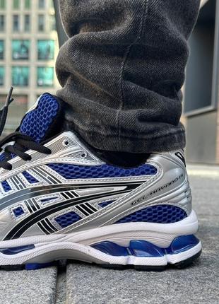 Класні чоловічі кросівки asics gel-kayano 14 silver blue сині5 фото