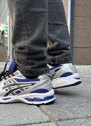 Класні чоловічі кросівки asics gel-kayano 14 silver blue сині8 фото