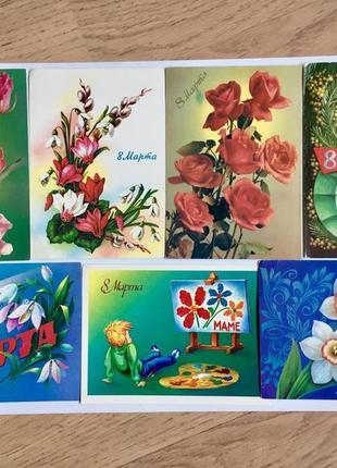 Открытка 8 марта большая двойная /тюльпаны /пресса украины / 2002 год