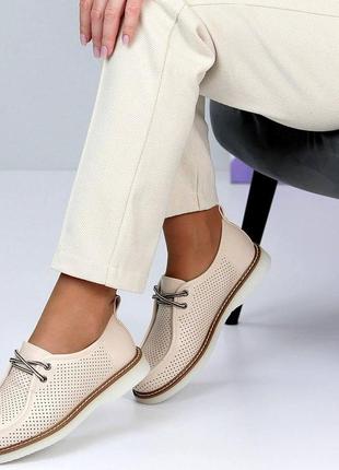 Туфли женские на шнурках с перфорацией4 фото