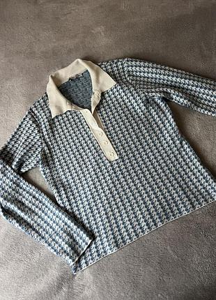 Кофта в гусячу лапку поло