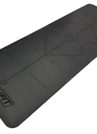 Килимок для йоги професійний easyfit pro каучук 5 мм чорний2 фото