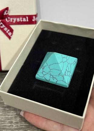 Велика піраміда з натурального каменю бірюза для медитації зцілення духовних практик у коробочці
