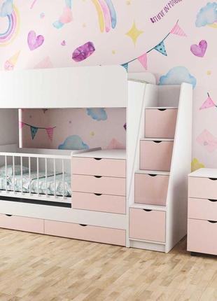 Ліжко-горище трансформер  binky дс702 для 2-х дітей: новонародженого і від 3 р      art in head  безкоштовна доставка