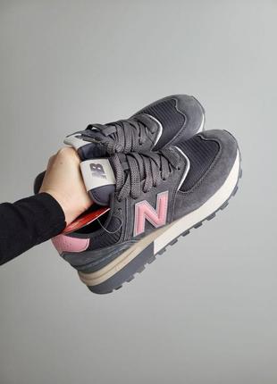 Женские кроссовки new balance 574 grey pink2 фото