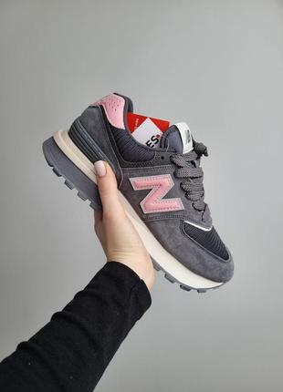 Женские кроссовки new balance 574 grey pink6 фото