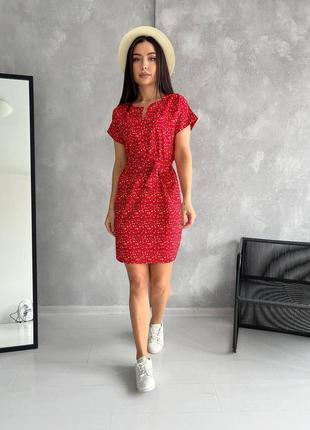 Сукня міні з квітковим принтом коротка приталена з короткими рукавами плаття базова стильна чорна червона сіра хакі