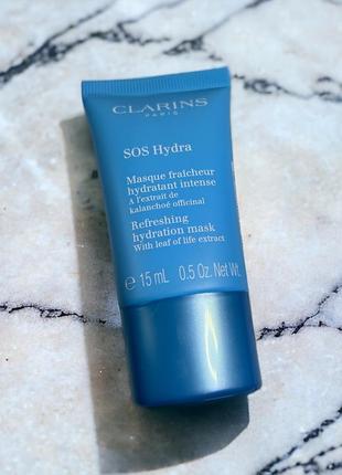 Clarins sos hydra refreshing hydration mask освіжаюча зволожуюча маска 15 ml1 фото