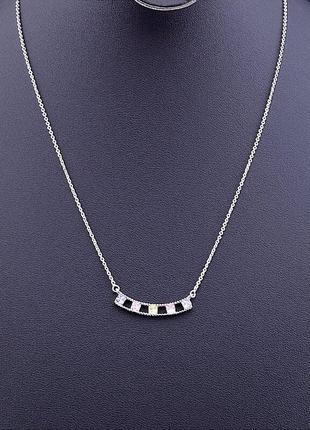 Подвеска   из ювелирного сплава xuping не темнеет  фианит 45 см.  родий2 фото