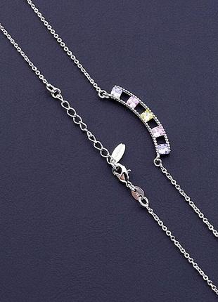 Подвеска   из ювелирного сплава xuping не темнеет  фианит 45 см.  родий3 фото