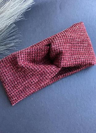 Повязка на голову чалма трикотаж красная