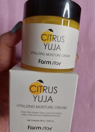 Крем для лица farmstay citrus yuja vitalizing moisture cream - 80 г