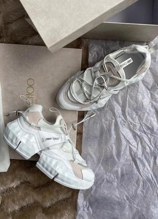 Женские кроссовки jimmy choo white6 фото