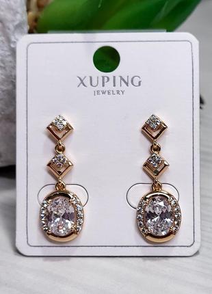 Сережки  з камінцем xuping