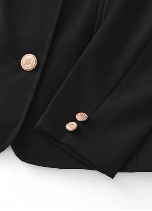 Піджак чорний офіційний у школу 9701 одяг у школу класика на підкладці однотонний на дві гудзики2 фото