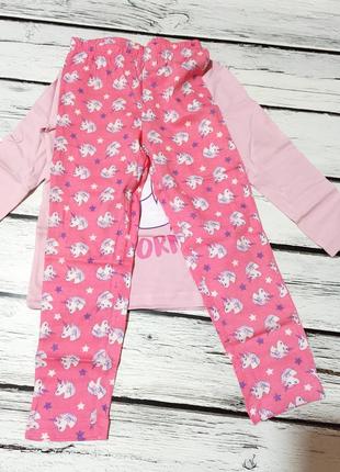 Піжама дитяча штанами на дівчинку штани кофта пижама детская лонгслив штаны на девочку3 фото