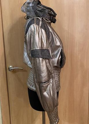 Невероятно стильная серебряная оригинальная курточка rufuete из лимитированной коллекции4 фото