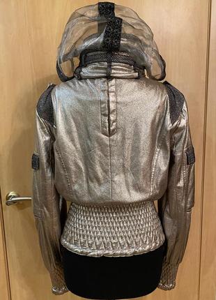 Неймовірно стильна оригінальна срібна курточка rufuete з лімітованої колекції5 фото