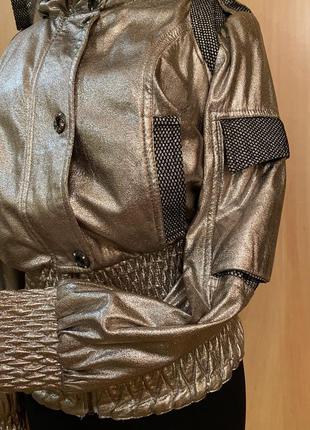 Невероятно стильная серебряная оригинальная курточка rufuete из лимитированной коллекции3 фото