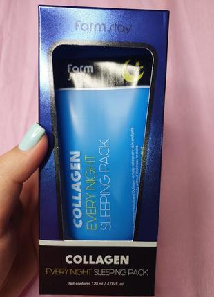 Ночная маска для лица с коллагеном farmstay collagen every night sleeping pack - 120 мл