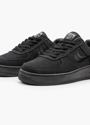 Кроссовки air force 1 x stussy black10 фото