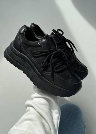 Стильні кросівки 😍 колір - чорний+ білий,чорний,сірий+білий,білий матеріал - еко шкіра.
