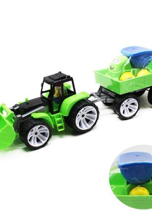 Игровой набор "трактор с прицепом" (зеленый)