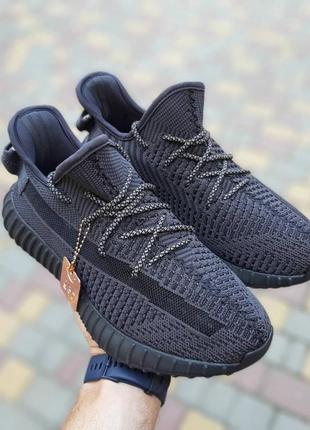 Женские кроссовки adidas yeezy boost 350 черные рефлективные шнурки скидка sale <unk> smb2 фото