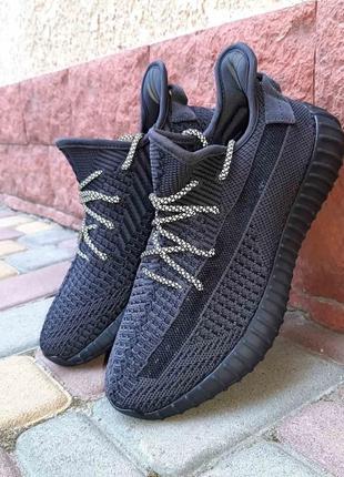 Жіночі кросівки adidas yeezy boost 350 чорні рефлективні шнурки знижка sale | smb