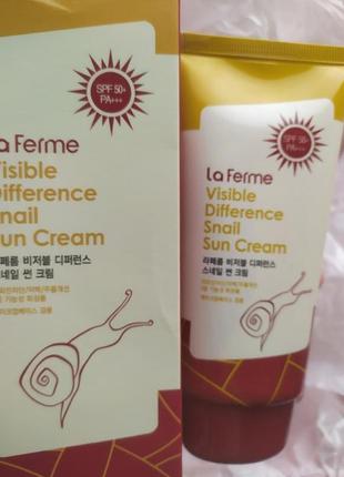 Солнцезащитный крем farmstay laferme visible difference snail sun cream - 70 мл