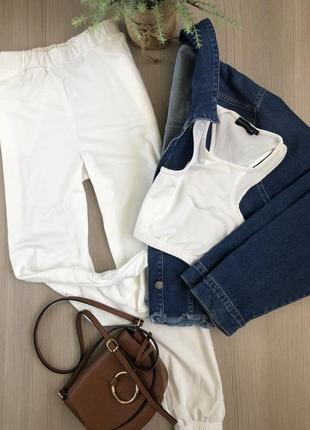 Штани штани спорт костюм топ білий літо